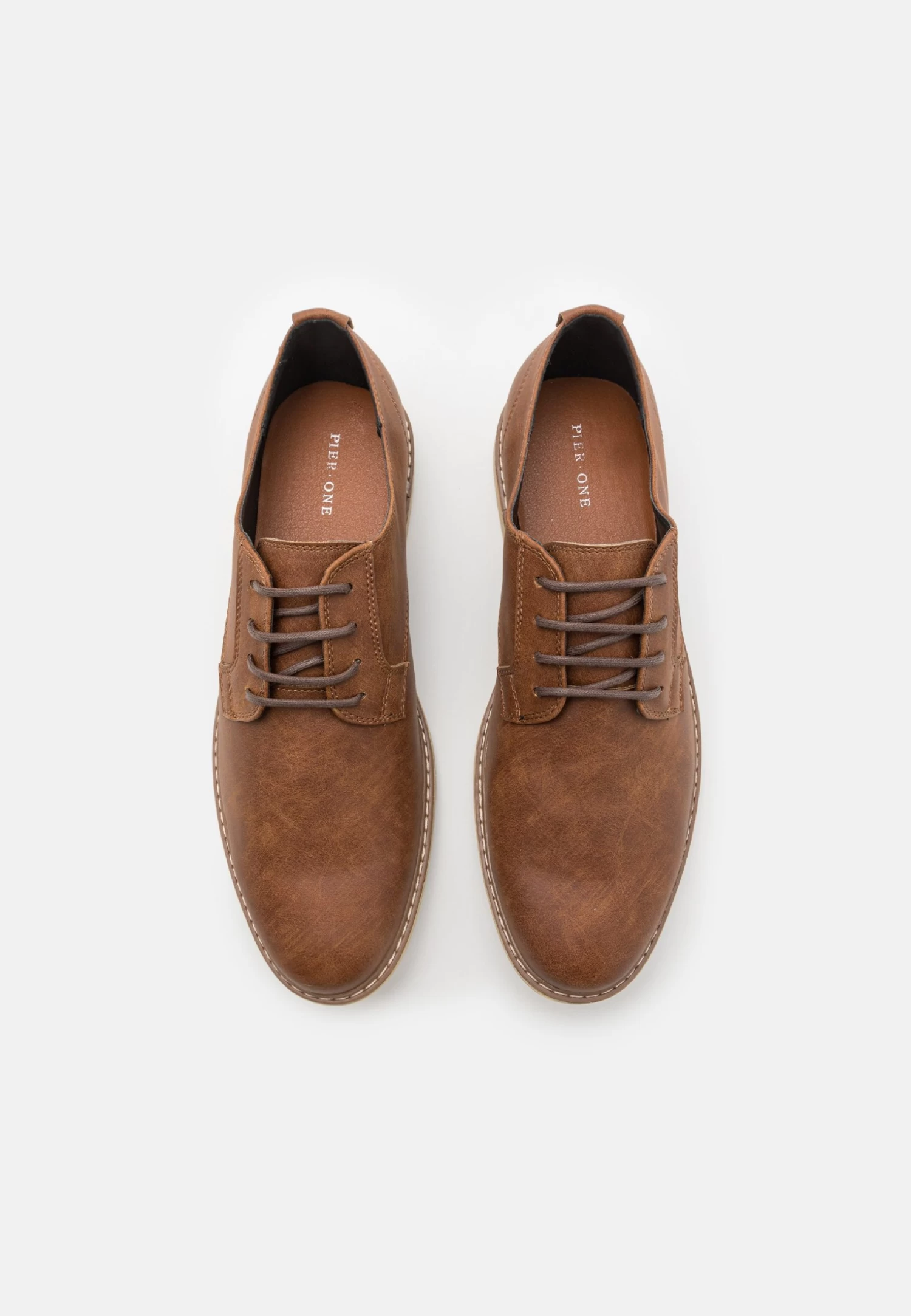 Pier One Unisex - Veterschoenen - Cognac 6 Pier One Unisex - Veterschoenen - Cognac - Afbeelding 4