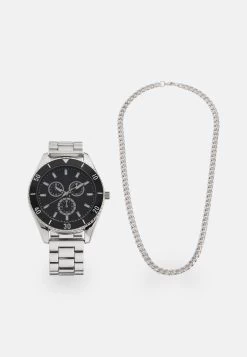 Pier One Set Unisex - Horloge - Silver-Coloured