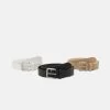 Pier One 3 Pack Unisex - Riem - Black/Beige/White