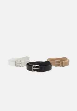 Pier One 3 Pack Unisex - Riem - Black/Beige/White