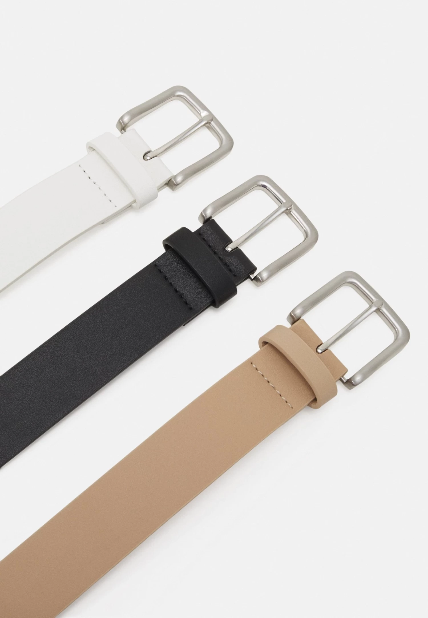 Pier One 3 Pack Unisex - Riem - Black/Beige/White 4 Pier One 3 Pack Unisex - Riem - Black/Beige/White - Afbeelding 2